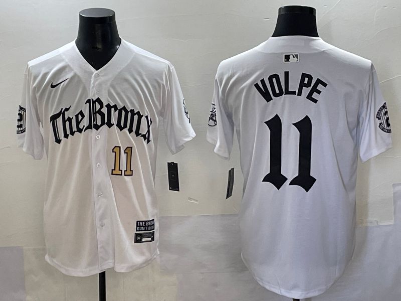 Men 2025 New York Yankees 11 Volpe White Five generations Joint Name Nike MLB Jersey style 2